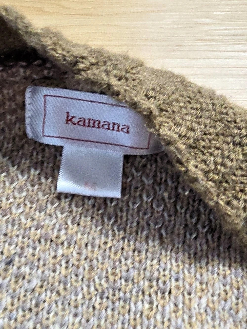 kamana Geometric Knit Cardigan in Blue & Brown - Picture 2 of 5